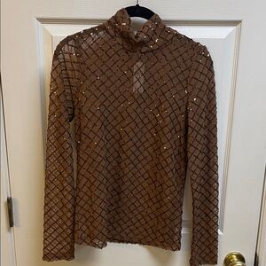 Pilcro Brown Sequin Blouse